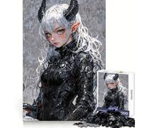 White-Haired Demon Girl 1000 Pieces Jigsaw Puzzles for Teenagers Smart Exercise Leisure Activity Seamless Lock Birthday Gift (38x26cm)