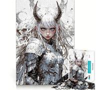 White-Haired Demon Warrior Jigsaw Puzzles 1000 Pieces Focus Boost Fun Laser Cut for Flawless Fit Bonding Activity for Loved Ones (50x75cm)