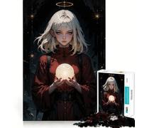 White-Haired Girl with Orb 1000-piece Jigsaw Puzzles Brain Training Fun Tight Interlock No Gaps Bonding Activity for Loved Ones (38x52cm)
