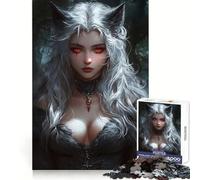 White-Haired Wolf Girl for Adults 1000 Piece Puzzle Brain Exercise Restful Escape Precision Cut Ideal Xmas Gift (50x75cm)