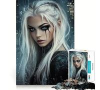 White-Haired Woman in Cityscape Jigsaw Puzzles 1000 Pieces Focus Boost Fun Laser Cut for Flawless Fit Bonding Activity for Loved Ones (38x26cm)