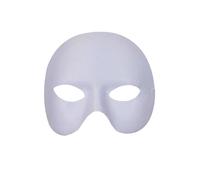 White Half Face Phantom Mask I Love Fancy Dress White 24 Pack