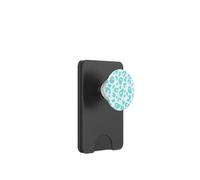 White Halloween Ghost Snow Leopard Print Cheetah Design Teal PopSockets PopWallet for MagSafe
