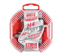 White Hammer 2x H4 12V 60/55W Xenon Gas Look Effect Halogen Bulbs P43t Set Box