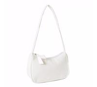 White Handbags for Women, Fashion Shoulder Bag Small Clutch Bag, Simple PU Leather Solid Color Zipper Underarm Bag