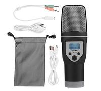 White Handheld Microphone Karaoke Speaker for Home Ktv Singing Recording (Black)
