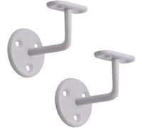 White Handrail Brackets for Stair Bannister Handrail Wood and Steel Handrail - Pack of 2