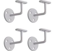 White Handrail Brackets for Stair Bannister Handrail Wood and Steel Handrail - Pack of 4