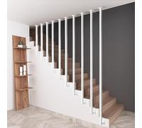White Handrail for Stairs Indoors Outdoors Grab Bar Railing，L-Shaped Staircase Banister Hand Rail Wrought Iron Balustrade Guardrail for Corridor Attic Step Fence Pole (Size : 2.6ft/80cm)