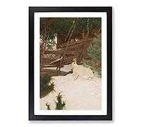 White Hare Vol.6 by Bruno Liljefors Framed Print | A2 Black Framed Wall Art | Ready to Hang | Modern Animal Picture | Living Room Bedroom Lounge Office