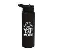 White Hat Mode Cyber Security Hacker Tech Identity Stainless Steel Insulated Water Bottle
