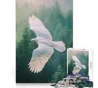 White Hawk In Flight Jigsaw Puzzles for Adults 1000 Piece Mental Exercise Mindful Leisure Snug Lock (50x75cm)