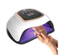 White Hawk UV Lamps for Gel Nails / 300W UV Nail Lamp with 72 Beads, Large LED Display, Auto Sensor and 4 Timer Settings for Fingernails and Toenails/UV Nail Lamp for Home and Salon Use