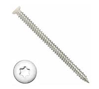 WHITE HEAD Concrete Door Frame Fixing Screw 7.5 x 60mm (Pack of 10) Flat Countersunk BZP Zinc Torx 7.5mm Use Without Plug for Brick Hollow Block Natural Stone Window Frame Door