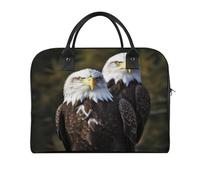 White Head Eagle Laptop Tote Bag Casual Travel Handbag Multi Pocket Shoulder Bags for Work Travel