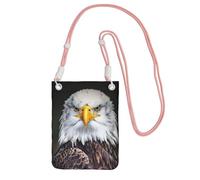 White Head Eagle Print Crossbody Phone Bag For Women Men, Adjustable Strap Phone Purse, For Travel Shopping