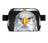 White Head Eagle Print Unisex Waist Bag Wear-Resistant Belt Bag Hip Bag with Adjustable Strap for Hiking and Travel