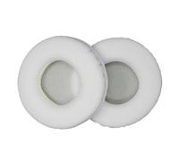 White Headphone Earpads 1 Pair Protein Leather Memory Foam