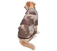 White Heart Dog Hoodie for Medium and Large Dogs – Soft Polyester Pet Clothes, Suitable for All Seasons