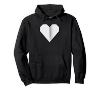 White Heart Origami Style Love Symbol Design Pullover Hoodie
