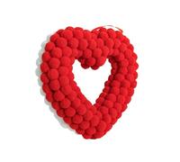 White Heart Plush Wreath with Hook for Romance and Festive Decor Wedding Decoration Wreath