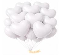 White Heart Shape Balloons 12 Inch Heart Balloon 15 Pack Romantic Balloons Love Balloon for Wedding Anniversaries Party Valentines Proposals Bridal Shower Wedding Party Decoration.