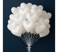 White Heart Shape Balloons 12 Inch Heart Balloon 25 Pack Romantic Balloons Love Balloon for Wedding Anniversaries Party Valentines Proposals Bridal Shower Wedding Party Decoration.