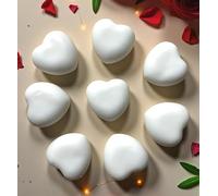 White Heart Shaped Soaps 8x as Guest Gift for Weddings, Christenings