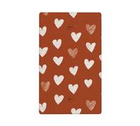 White Hearts On Brown Single Toggle Blank Wall Plate Light Switch Cover Decorative 1 Gang for Kitchen Room Bathroom Size 11.4x7cm