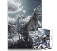White Heaven Dragon Jigsaw for Adults 1000 Pieces Focus Building Educational Activity for Festive Occasions Size 38x26cm