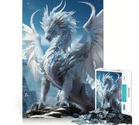 White Heaven Elder Dragon Jigsaw 1000 Pieces for Teenagers Mind Boost Fun Zero Gap Captivating Leisure for Cozy Indoors (50x75cm)