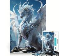 White Heaven Elder Dragon Jigsaw Puzzle 1000 Recall Fun Play Advanced Laser Cutting Tech Holiday Indoor Entertainment Toy (38x26cm)