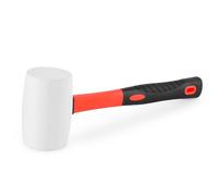 White Heavy Duty 16Oz Large Rubber Mallet with Fiber Shaft Mallet Shock Absorbing Easy Grip