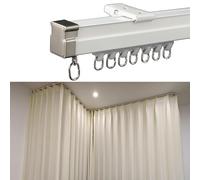 White Heavy Duty Curtain Track Rail, 3m 3.5m 4m 5m Bay Window Flexible Curved Curtain Rod, Bendable Curtain Track for Camper/Fitting Room/Hospital(Ceiling Mount,5m (16.4ft))