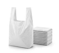 White Heavy Duty Plastic Carrier Bags Pack of 2000 - Size Jumbo 12x18x23 - Strong Vest Handle Shopping Bags | Multipurpose Retail, Grocery & Takeaway Packaging | Eco-Friendly 100% Recycled