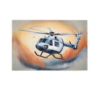 White Helicopter Jigsaw Puzzles1000 Piece Educational Intellectual Wooden Puzzles, Fun Puzzles, Stress Relieving Puzzles 75 L*50 W Cm