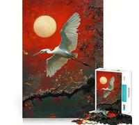 White Heron in Flight 1000 Piece Puzzle For Adults Mind Skill Play Laser Cut for Flawless Fit Rewarding Activity for Rainy Days (38x26cm)