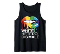 White Hetero Cis Male - Colorful Lips Tank Top