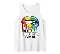White Hetero Cis Male - Colorful Lips Tank Top