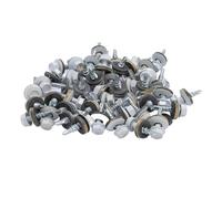 White Hex Head Self Drilling Roofing Screws with EPDM Washer, 300pcs 5 / 16in Hex Driver Bit - Weatherproof Seal, Rust - Zinc Plated Carbon Steel, Ideal for Metal & W