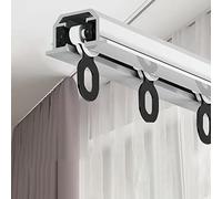 White Hidden Shower Curtain Rods Aluminum Ceiling Track System with 4 Rollers for Patio Doors & Room Dividers Adjustable Len 860 FT Perfect for Studio Apartments