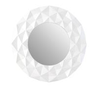 White High Gloss 3D Design Wall Mirror, Easy to Clean Bedroom Wall Mirror, High-quality Antique Mirror