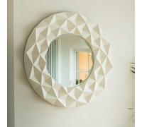 White High Gloss 3D Design Wall Mirror | Stockholm