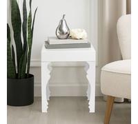 White High Gloss MDF Side Table with Decorative Shaped Curved Legs | Luis