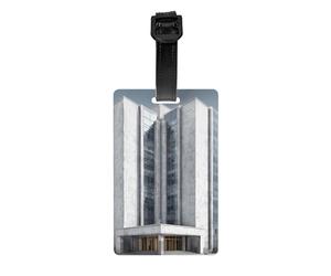 White High-Rise Buildings Luggage Tag PVC Waterproof Durable Light Bag Tag with Detachable Wristband for Easy Identification