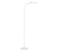 White High Vision Floor Standing Led Lamp - Mains Powered Light With Gooseneck Arm, Foot Switch & 400 Lumen Illumination - H138Cm