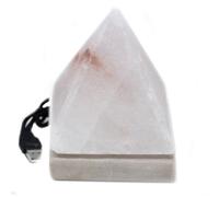 White Himalayan Salt Lamp - 9Cm Usb Pyramid Air Purifier