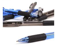 White Hinge 100x Retractable Ballpoint Pens - Black & Blue Biros