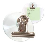 White Hinge 10x Suction Cups With Metal Clips - Note/Memo/Reminder Holders