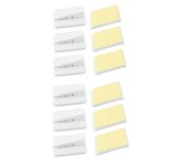 White Hinge 12x Self Adhesive Bill Clips - Kitchen Tea Towel/Apron/Oven Glove Clamp Holder